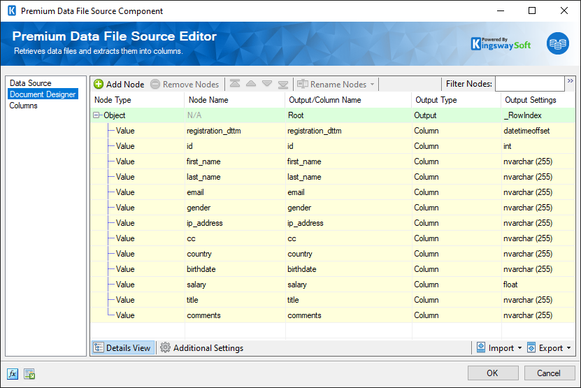 SSIS Premium Data File